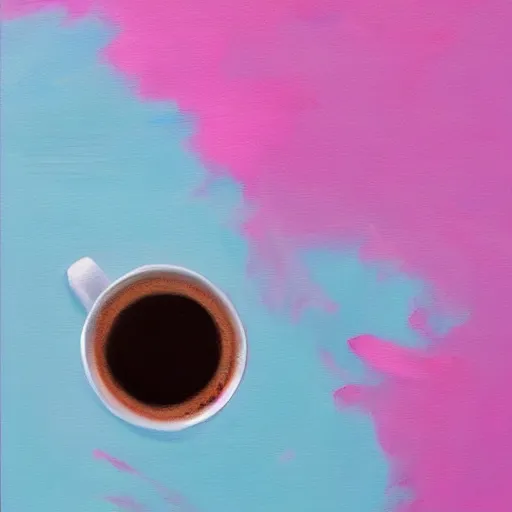 Image similar to chill coffee pink aesthetic, oil painting, pale colors, high detail, 8 k, wide angle, trending on artstation,