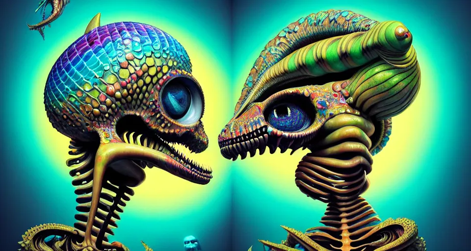 surreal portrait statue of alien skeleton shark as a Stable Diffusion