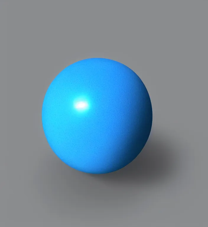 Image similar to a blue ball on a table + specular highlights, ambient occlusion, global illumination, bump map, reflective, caustics, refractive