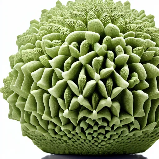 Image similar to romanesco on white surface simplyfied 8 k studio picture photorealistic