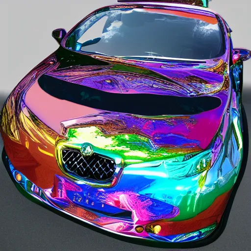 Prompt: shiny car wrap design inspired by Jeff Koons