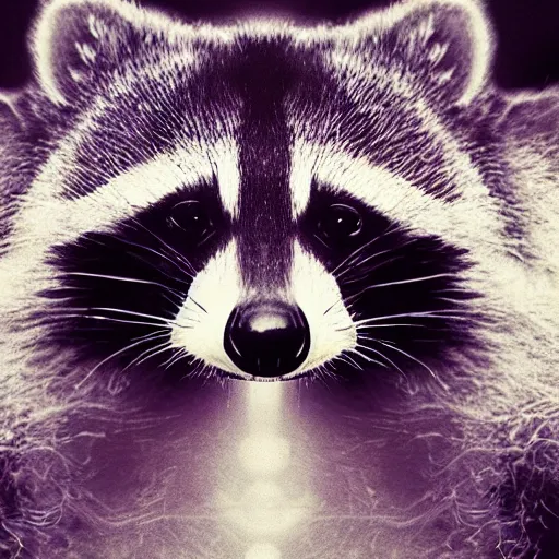 Image similar to album cover of a pop group, racoon, album cover art, album cover