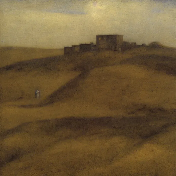 Image similar to a building in a landscape, by odd nerdrum