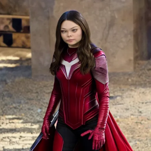 Image similar to Scarlet Witch from Infinity war, played by Miranda Cosgrove