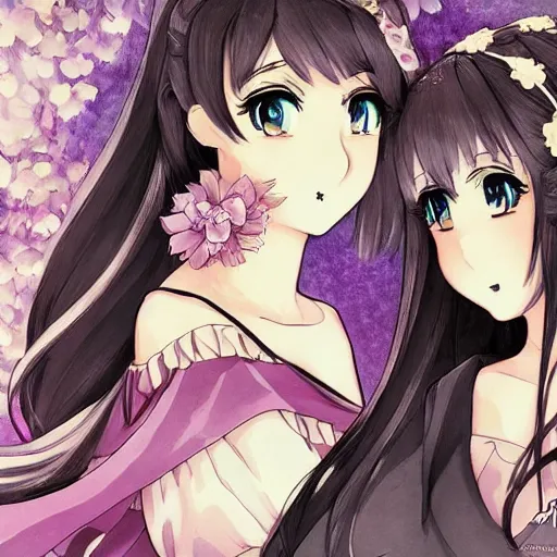Prompt: a stare down between two beautiful maids standing face to face, detailed anime art