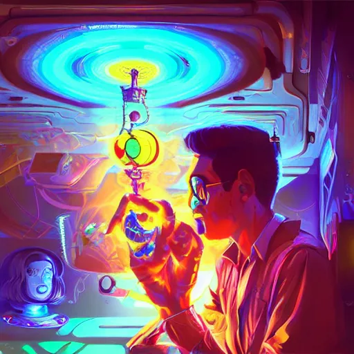 Image similar to skill magic geek inside matrix deepdream radiating a glowing aura stuff loot legends stylized digital illustration video game icon artstation lois van baarle, ilya kuvshinov, rossdraws,