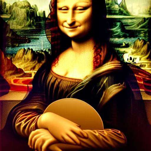 Image similar to mona lisa must have had the highway blues, you can tell by the way she smiles, 4 k, intricate, detailed