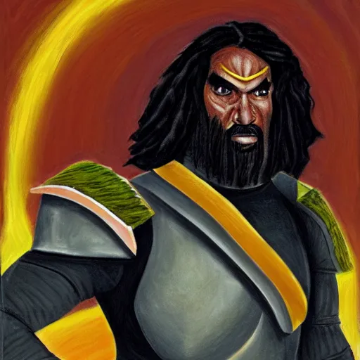 Prompt: portrait of a klingon warrior