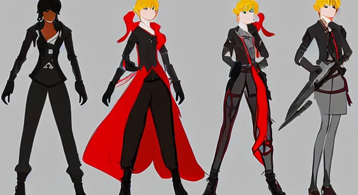 Image similar to Professional concept art of the latest character of the show RWBY