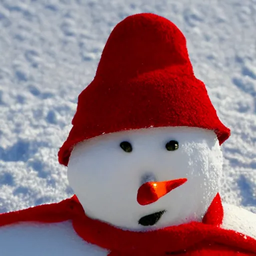 Image similar to snowman made out of sand, low-angle, photorealistic, !!award-winning!!