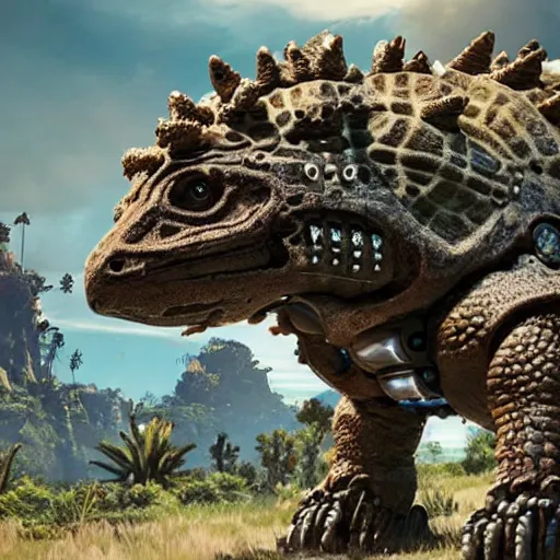 Image similar to cybernetic ankylosaurus from horizon zero dawn