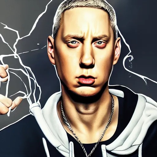 Image similar to eminem looses himself cover art 4 k uhd artstation trending