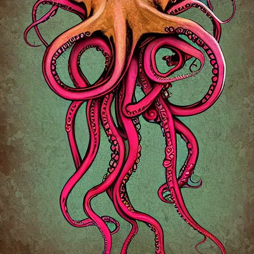 Prompt: Tentacles, Octopus, Cthulhu, 3d digital art