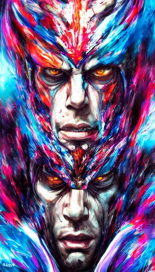 Image similar to psytrance artwork, by sam spratt, kazuya from tekken