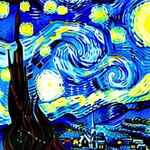 Prompt: Starry starry night, Vincent van Gogh