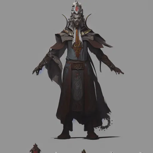 Image similar to fantasy priest designed by Greg rutkowski, concept art, fantasy, 4k, CG render