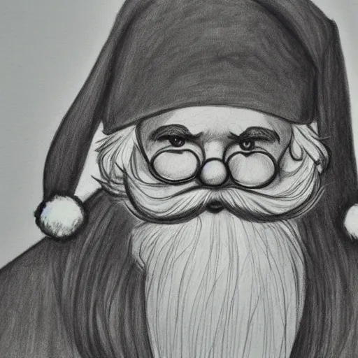 Image similar to a beautiful sketch of santa clause by gabi tozati