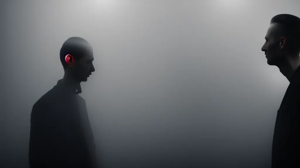 Image similar to portrait of a man a thin glowing smoke enters his head, fog, volumetric lighting, mystique, atmospheric, sharp focus, ultra detailed, noir art house, 4 k, 3 5 mm