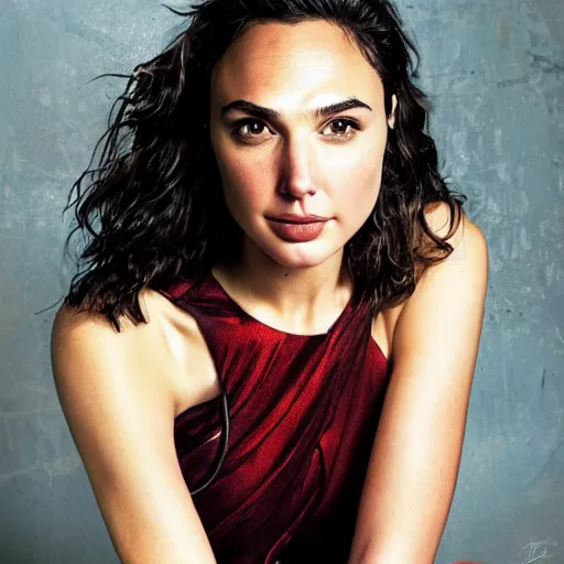 Prompt: portrait of gal gadot, by james stokoe