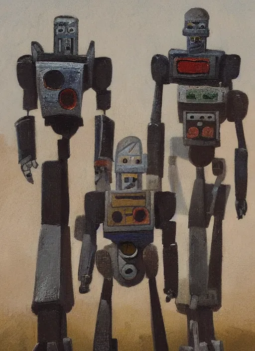 Image similar to warrior robots by Paul Nash