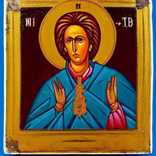 Image similar to A Byzantine icon of Margaret Thatcher, highly detailed, beautiful, colorful, British museum