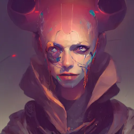 Image similar to portrait of a lowlife cybernetic junkie vagabond, cyberpunk art by pete mohrbacher and guweiz and josan gonzalez, graphic novel, artstation, deviantart, pinterest, 4 k uhd image