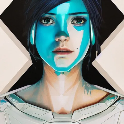 Image similar to Cortana from Halo 2 picture by Sachin Teng, asymmetrical, dark vibes, Realistic Painting , Organic painting, Matte Painting, geometric shapes, hard edges, graffiti, street art:2 by Sachin Teng:4