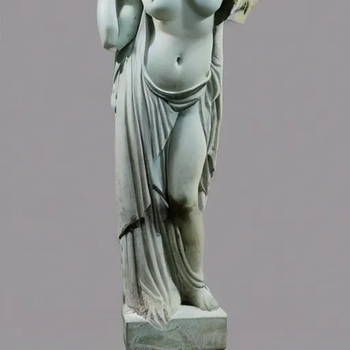 Prompt: greek goddess marble statue, modest