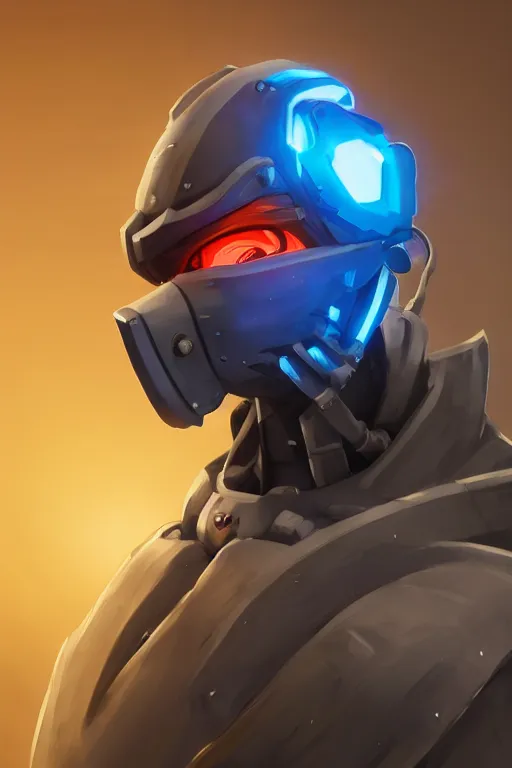 Image similar to epic robot ninja mask helmet stylized as fornite style game design fanart by concept artist gervasio canda, behance hd by jesper ejsing, by rhads, makoto shinkai and lois van baarle, ilya kuvshinov, rossdraws radiating a glowing aura global illumination ray tracing hdr render in unreal engine 5