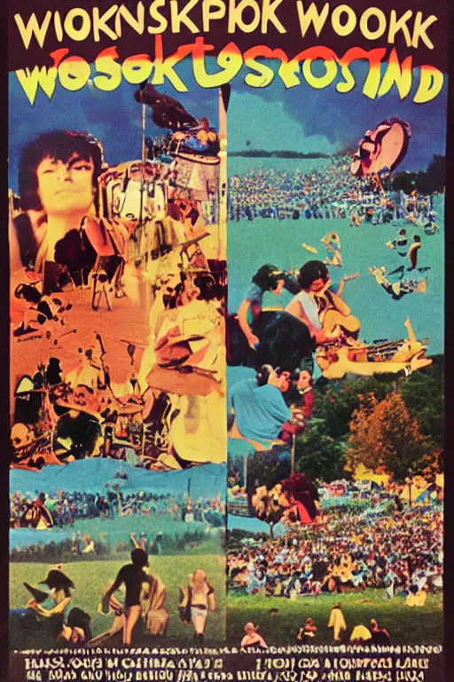 Image similar to poster for woodstock, 1 9 6 0 s