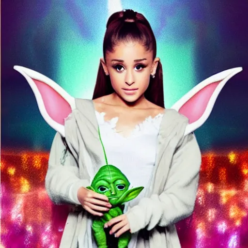 Image similar to ariana grande as a yoda