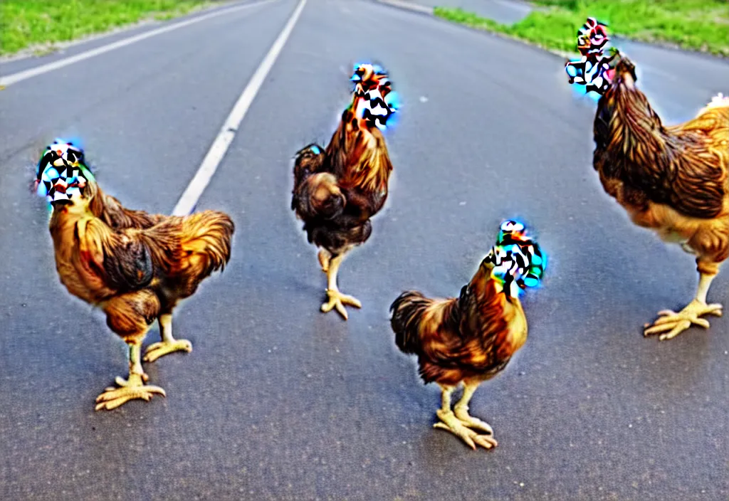 Image similar to why didn't the chicken cross the road?