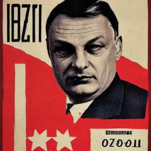 Image similar to viktor orban on soviet election poster, 1 9 2 0 s