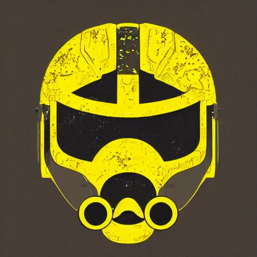 Image similar to helmet lion cyberpunk made of yellow lava and fire in borderlands 3 style, illustration, vector art, drawing, mecha, epic size, epic scale, macro art