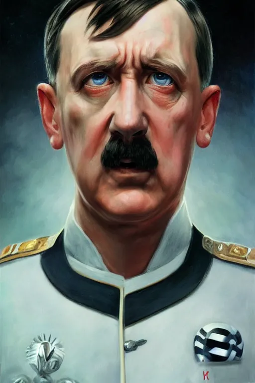 Prompt: adolf hitler like an alien, detailed, 8 k, trending on artstation, smooth, sharp focus artwork by mark arian, artgerm, mark keathley, greg rutkowski