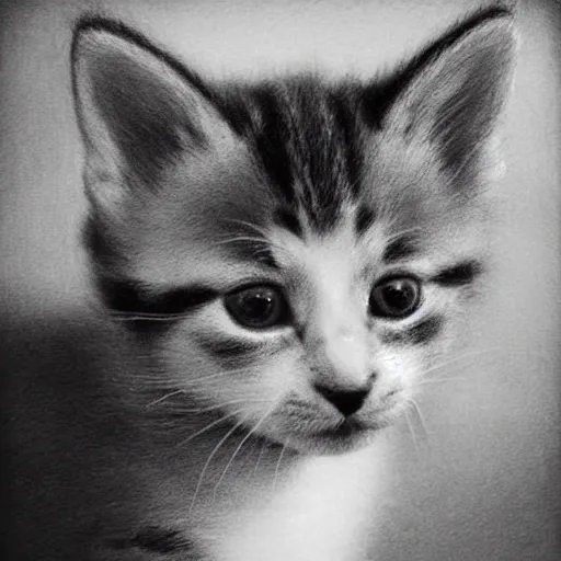 Image similar to a pencil drawing of a kitten, by paul cadden