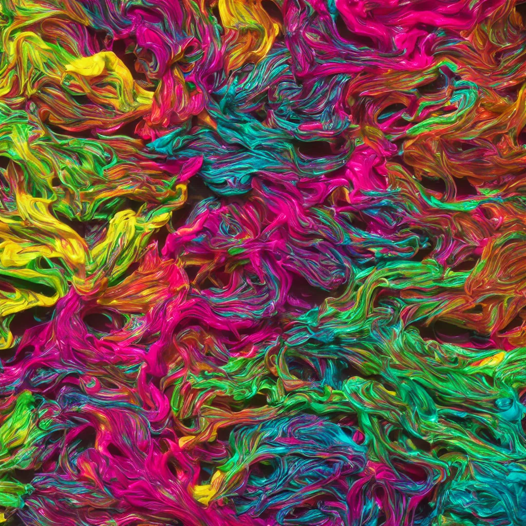 Image similar to painful pleasures by lynda benglis, octane render, colorful, 4 k, 8 k