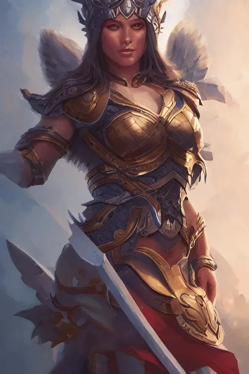 Image similar to amazon valkyrie athena, d & d, fantasy, portrait, highly detailed, headshot, digital painting, trending on artstation, concept art, sharp focus, illustration, art by artgerm and greg rutkowski and magali villeneuve