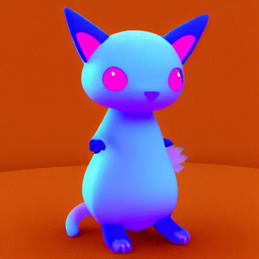 Image similar to 3D render of a cute electric type cat based pokemon, digital art