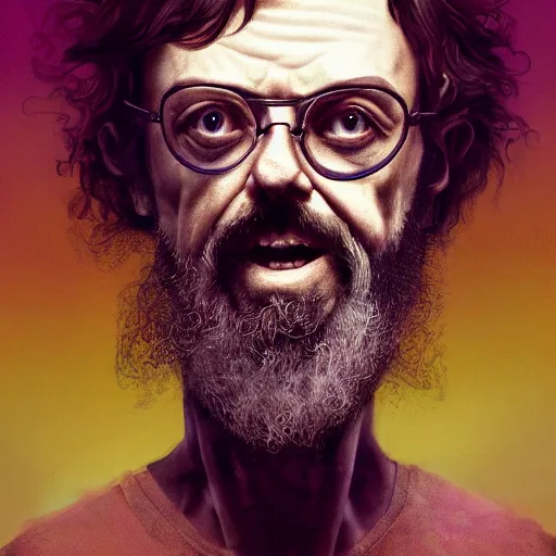 Prompt: terence mckenna as a bong, award winning creature portrait photography, extremely detailed, artstation, 8 k, sensual lighting, incredible art, wlop, artgerm