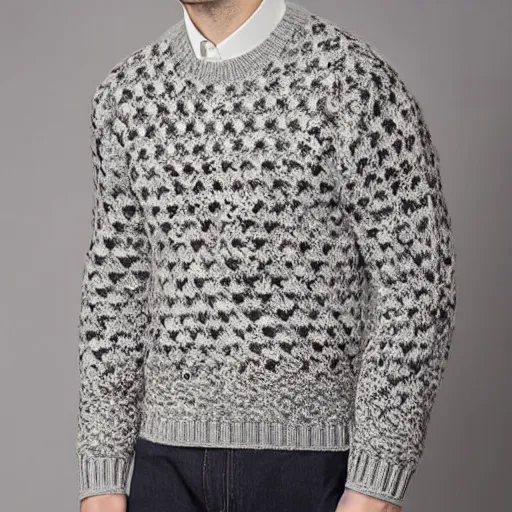 Image similar to a wool sweater knit with a repeating digital computer signal pattern