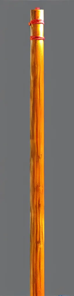 Image similar to picture of a single wooden long straight thin ninja fighting staff, weapon, highlight, sci - fi, fantasy, dnd, close shot, bright uniform background, award winning