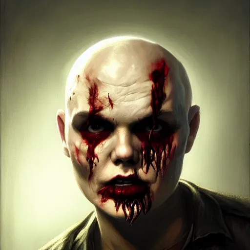 Prompt: head portrait of young and handsome billy corgan as a zombie, 7 days to die zombie, gritty background, fine art, award winning, intricate, elegant, sharp focus, cinematic lighting, digital painting, 8 k concept art, art by michael hussar, art by brom, art by guweiz and z. w. gu, 8 k