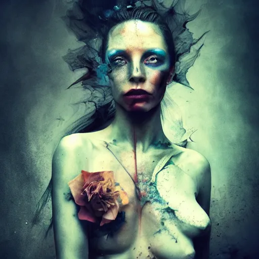 Image similar to by brooke shaden and alberto seveso and eve ventrue and john salminen and tim okamura, trending on artstation hq, deviantart, pinterest, 4 k uhd image