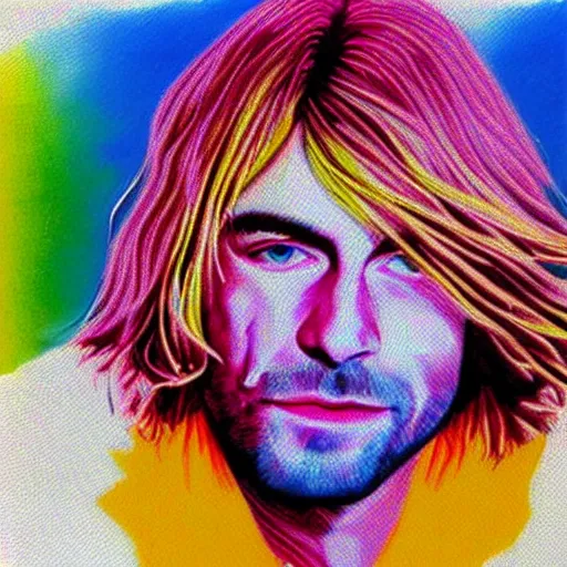 Image similar to kurt cobain op art,