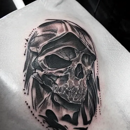 Image similar to Death stranding beast, tattoo ink, higly detailed