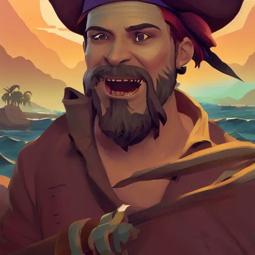 Image similar to painting jack the pirate on sea of thieves game avatar hero smooth face median photoshop filter cutout vector behance hd by jesper ejsing, by rhads, makoto shinkai and lois van baarle, ilya kuvshinov, rossdraws, illustration, art by ilya kuvshinov and gustav klimt