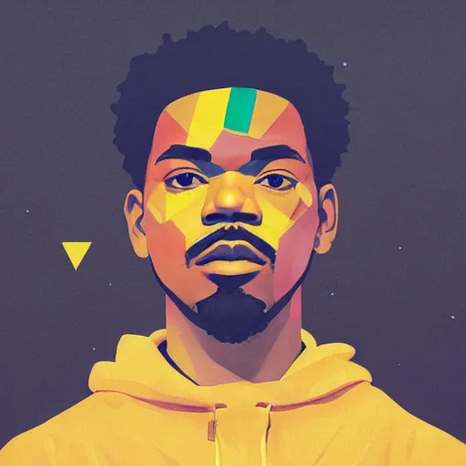 Image similar to Chance The Rapper profile picture by Sachin Teng, asymmetrical, Organic Painting , Matte Painting, meaningful, Powerful, geometric shapes, hard edges, graffiti, street art:2 by Sachin Teng:4