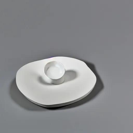 Image similar to an ashtray designed by isamu noguchi, white background, studio photo