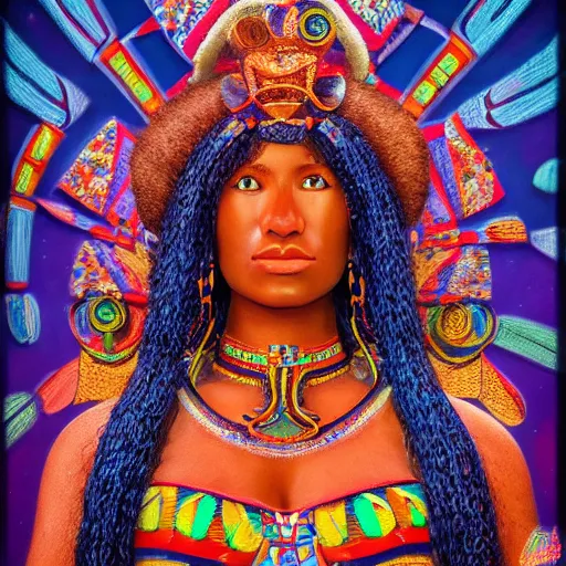 Prompt: Full body photo of the most beautiful mayan goddess, in the style of Peter Mohmacher and Mati Klarwein, trending on Artstation, digital art, symmetrical artwork, cinematic, hyper realism, high detail, octane render, 4k, 8k